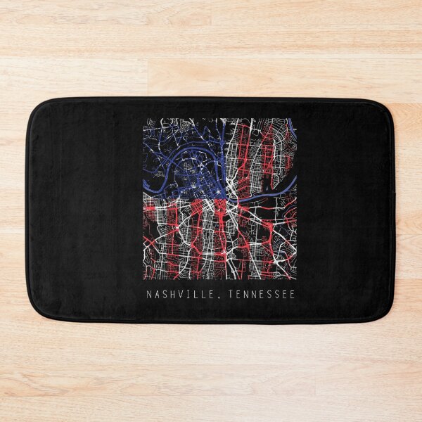 Item preview, Nashville Tennessee TN city map with US flag black and white designed and sold by gifts-ideas.