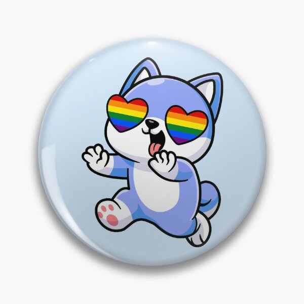 Item preview, Blue Shiba Inu Heart Eyes with Rainbow Pride Flag designed and sold by everything4eva.