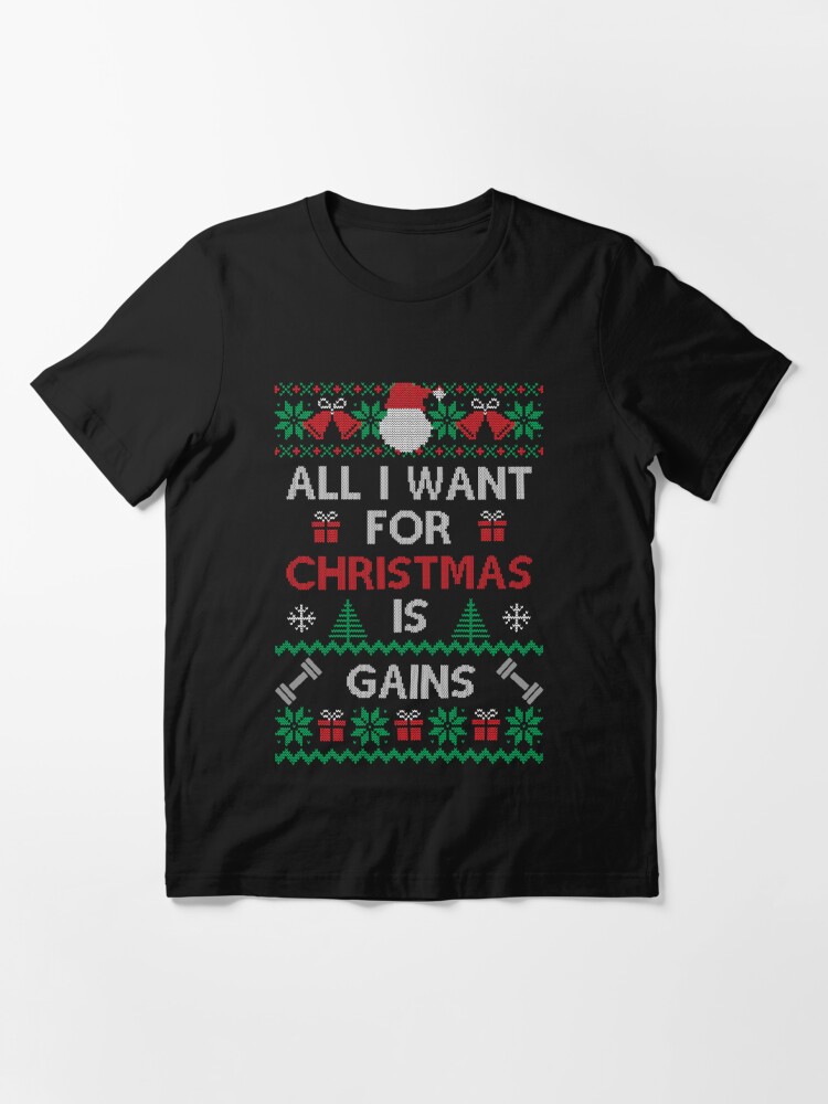 Pekkadillo Pebish Acrobatiek All I Want For Christmas is Gains Ugly Christmas Sweater" T-shirt for Sale  by cl0thespin | Redbubble | gains t-shirts - training t-shirts - all i want  for christmas t-shirts