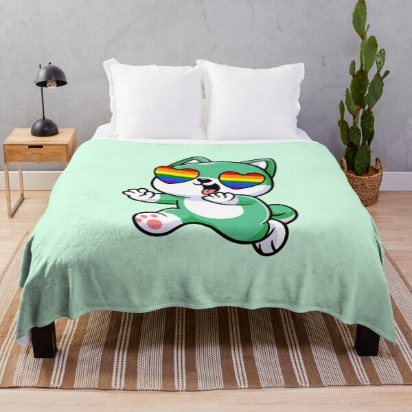 Item preview, Green Shiba Inu Heart Eyes with Rainbow Pride Flag designed and sold by everything4eva.
