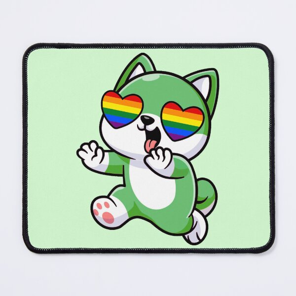 Item preview, Green Shiba Inu Heart Eyes with Rainbow Pride Flag designed and sold by everything4eva.