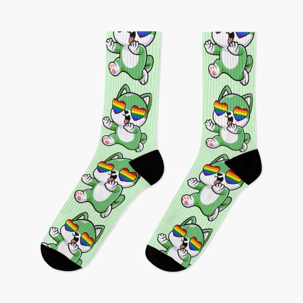 Item preview, Green Shiba Inu Heart Eyes with Rainbow Pride Flag designed and sold by everything4eva.