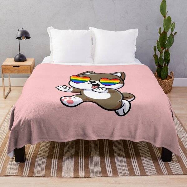 Item preview, Brown Shiba Inu Heart Eyes with Rainbow Pride Flag designed and sold by everything4eva.