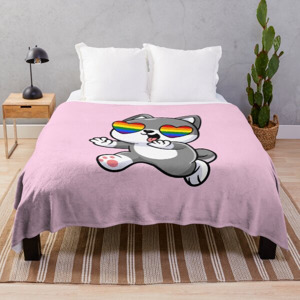 Item preview, Grey Shiba Inu Heart Eyes with Rainbow Pride Flag designed and sold by everything4eva.