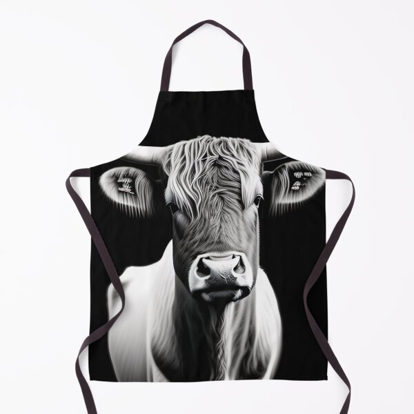 Item preview, Beef Cow Decor Black and White Print, Highland Cow Canvas Print, Rustic Wall Decor, Animal Canvas, Scottish Cow Art, ready to hang designed and sold by Christian Biluan.