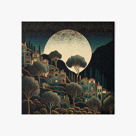 The full moon over the hills of Malibu Art Board Print