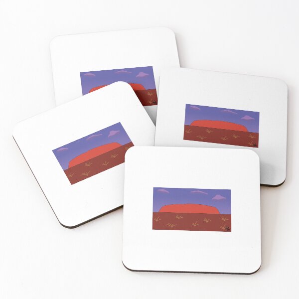Item preview, Cartoon drawing of Uluru at sunset  designed and sold by rydoesart.