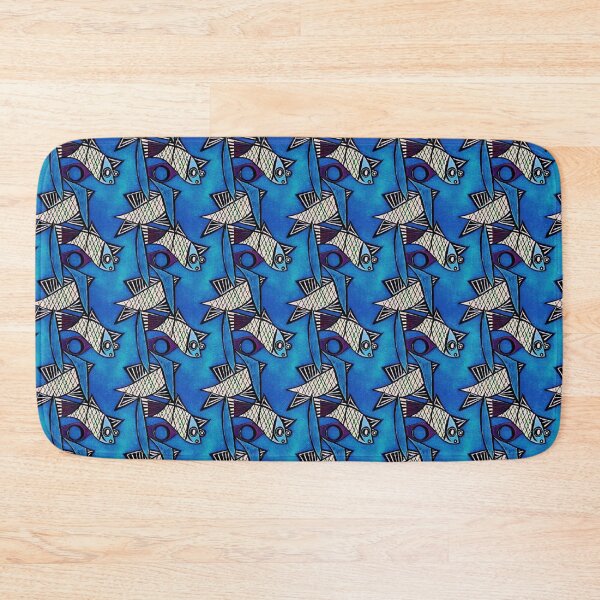 Item preview, Blue Marine Fish Pattern - Fish designed and sold by FloralZoo.