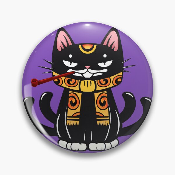 Item preview, Chibi Ninja Cat with Orange Scarf and Pipe designed and sold by NevermindOnArt.