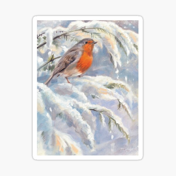 Robin in the snow ~Winter Sticker