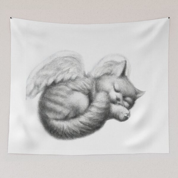 Item preview, Cat Kitten Sleeping with Angel Wings designed and sold by phillipbooth.