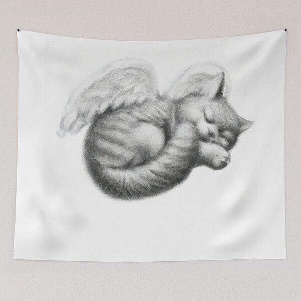Item preview, Cat Kitten Sleeping with Angel Wings designed and sold by phillipbooth.