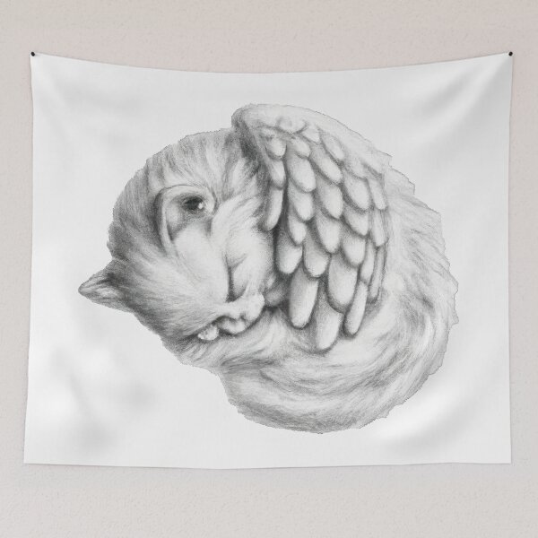 Item preview,  Cat Kitten Sleeping with Angel Wings designed and sold by phillipbooth.