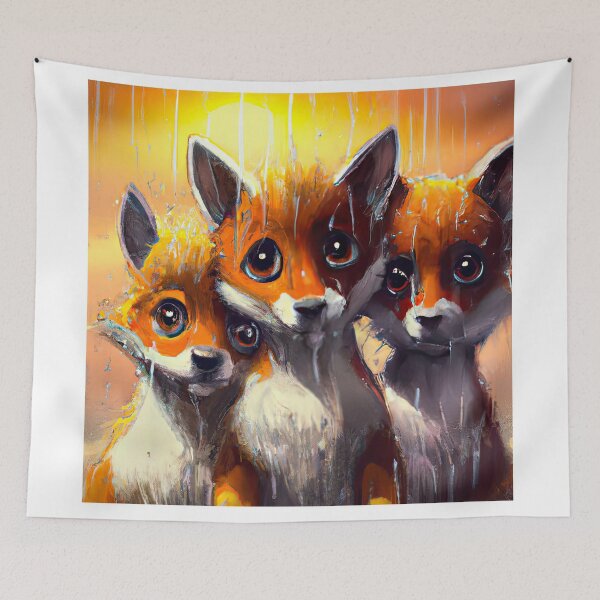 Item preview, Cute Fox Cub And A Sunset designed and sold by phillipbooth.