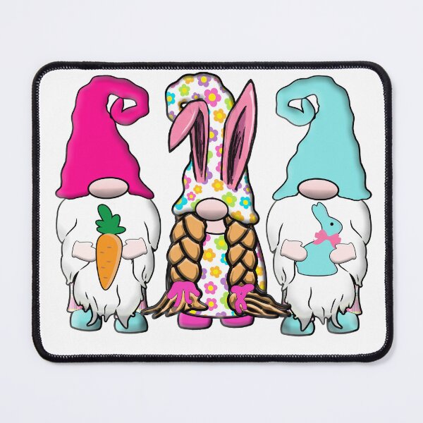 Item preview, 3 Easter Gnomes Pastel plaid hats Spring Bunny Ears Rabbit Cute designed and sold by funnytshirtemp.