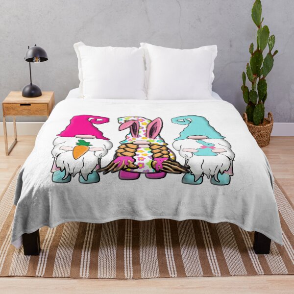 Item preview, 3 Easter Gnomes Pastel plaid hats Spring Bunny Ears Rabbit Cute designed and sold by funnytshirtemp.