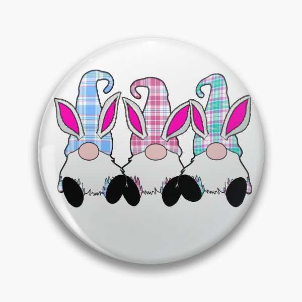 Item preview, 3 Easter Gnomes Pastel plaid hats Spring Bunny Ears Rabbit Cute designed and sold by funnytshirtemp.