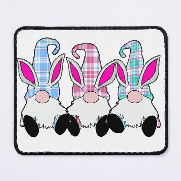 Item preview, 3 Easter Gnomes Pastel plaid hats Spring Bunny Ears Rabbit Cute designed and sold by funnytshirtemp.