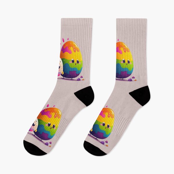 Item preview, Cute Chick and Rainbow Colored Egg - Abstract Art designed and sold by quick-drops.