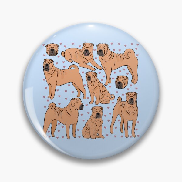 Item preview, Shar Pei cute illustration pattern  designed and sold by Yarafantasyart.