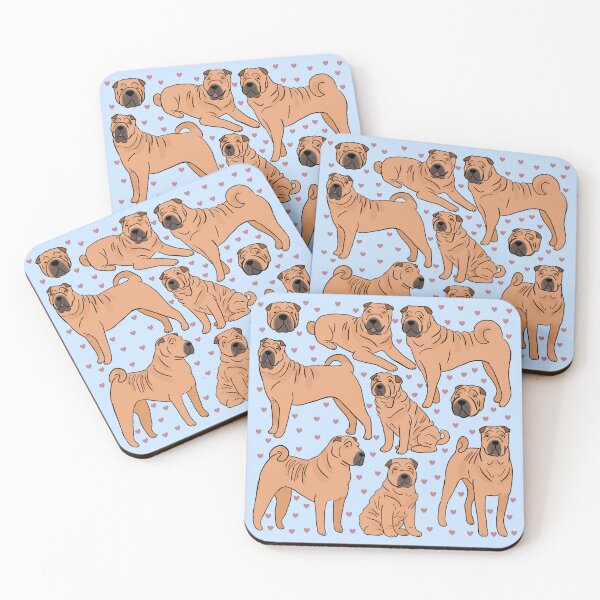 Item preview, Shar Pei cute illustration pattern  designed and sold by Yarafantasyart.