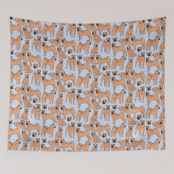 Item preview, Shar Pei cute illustration pattern  designed and sold by Yarafantasyart.