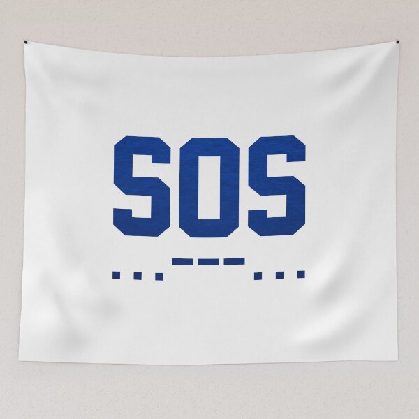 Artikelvorschau, SOS Morsecode Minimalistisch Blau entworfen und verkauft von everything4eva.