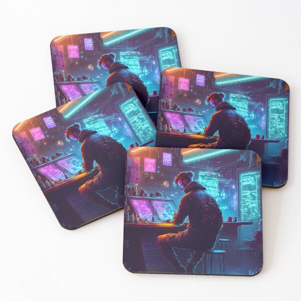 Item preview, Cyberpunk neon wall art designed and sold by chaoticabstract.