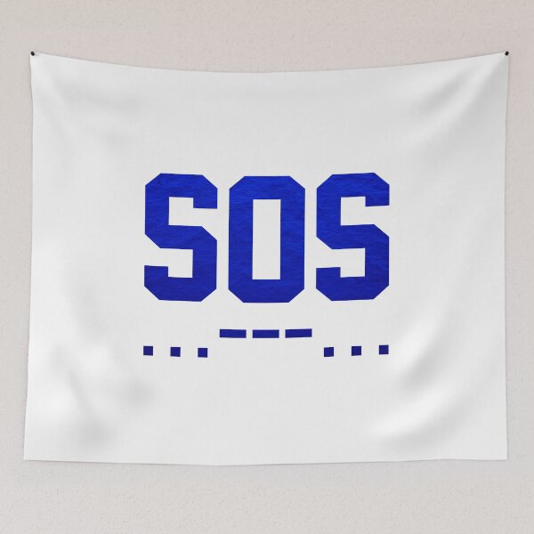 Artikelvorschau, SOS Morsecode Minimalistisch Blau entworfen und verkauft von everything4eva.