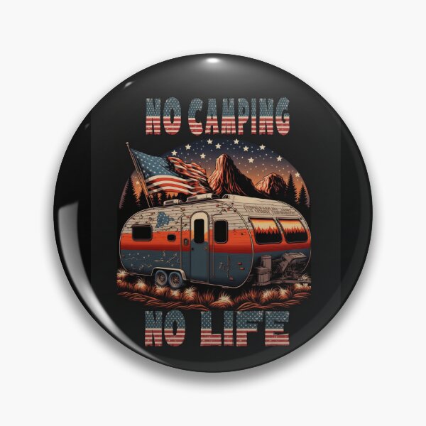 Item preview, No Camping, No Life - Camping Caravan USA Flag designed and sold by druckfun.