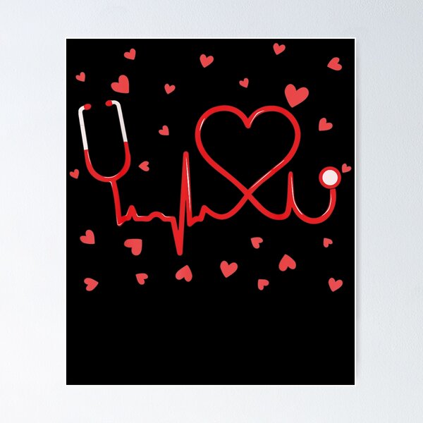 Item preview, Funny Nurse Valentine Day Heart Stethoscope Nursing Medical  designed and sold by TrendsDesign	 ⭐⭐⭐⭐⭐.