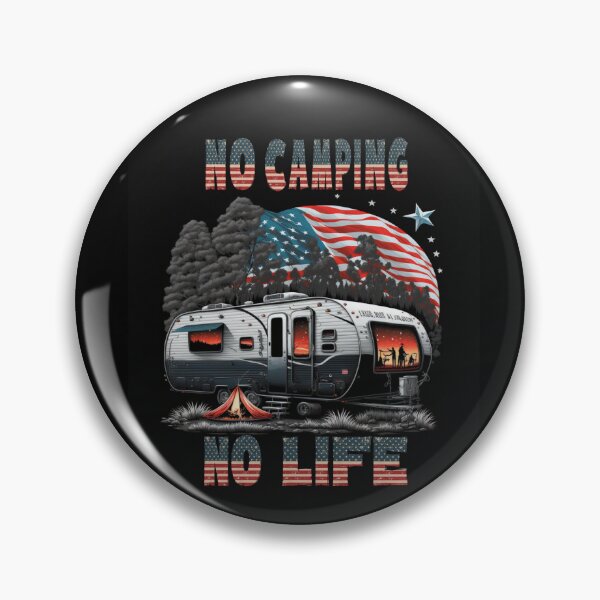 Item preview, No Camping, No Life - Camping Caravan USA Flag designed and sold by druckfun.
