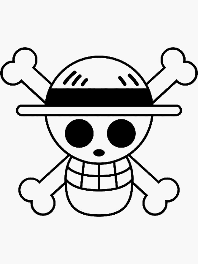 "ONE PIECE - JOLLY ROGER LUFFY FLAG" Sticker for Sale by sxlte | Redbubble