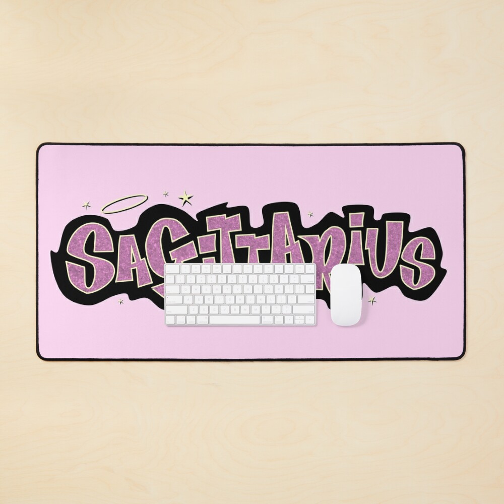 sagittarius bratz style - iconic pink glitter font logo cute y2k aesthetic  Mounted Print for Sale by sweetnsourbunny
