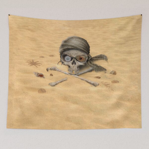 Item preview, Pirate crossbones in the sand by Maxine Gadd  designed and sold by Maxine Gadd.