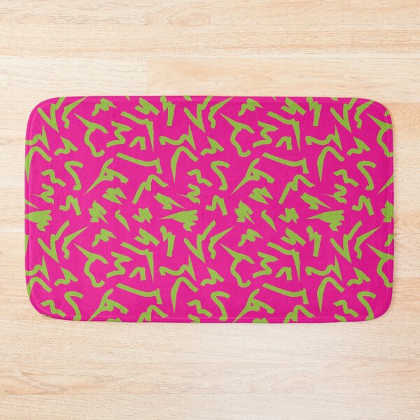 Item preview, Dopamine Hot Pink and Neon Lime Green Bright Retro 80's Eighties Abstract Scribble designed and sold by Zab Butler Design.