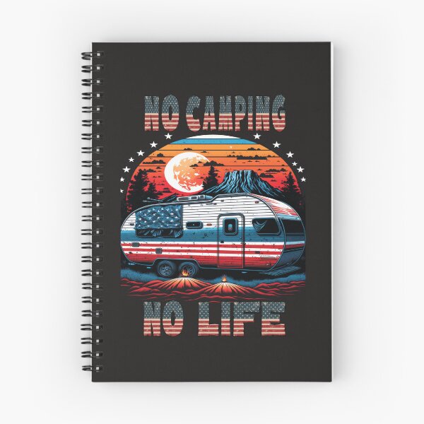 Item preview, No Camping, No Life - Camping Caravan USA Flag designed and sold by druckfun.