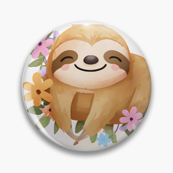 Item preview, Cute happy watercolor sloth  designed and sold by FairySpore.