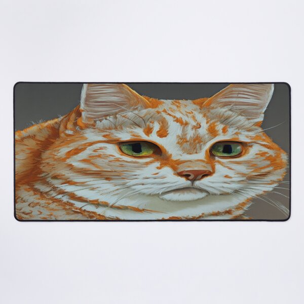 Fat Orange Tabby Cat Art  Painting Mask for Sale by Art Shop