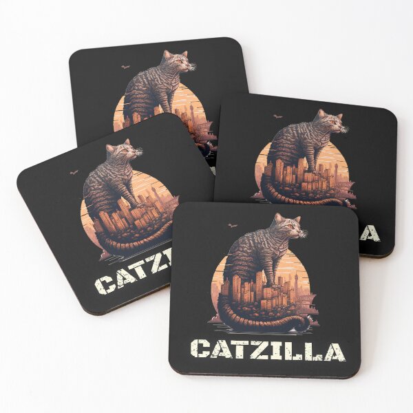 Item preview, Catzilla kitty monster black designed and sold by MeditationMind.