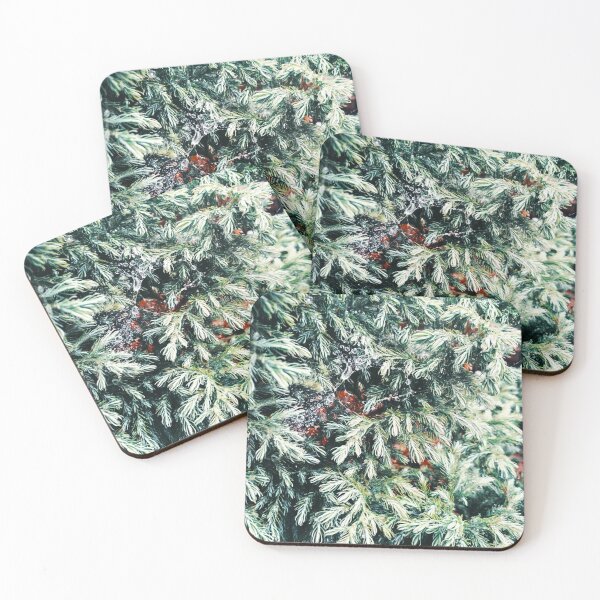 Item preview, Fir tree covered with drops of rain designed and sold by helenkaiy.