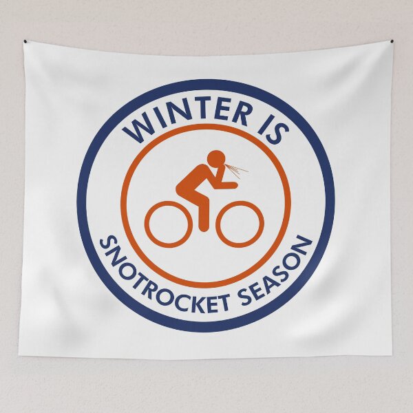 Artikelvorschau, Winter ist Snot Rocket Season Radfahren entworfen und verkauft von Esskay Designs.