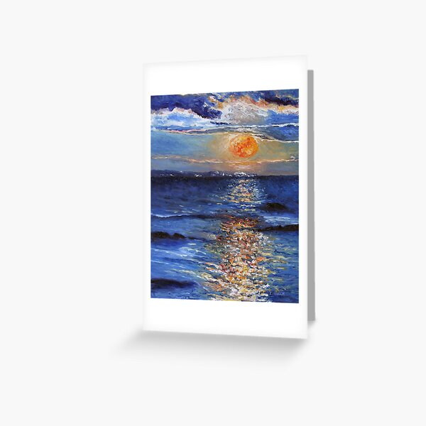 Christmas Day Full Moonrise 2015 Greeting Card
