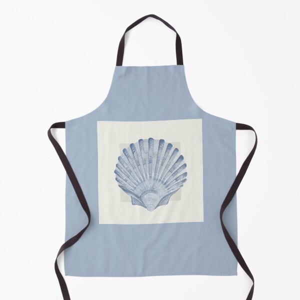 Item preview, Scallop sea shell in blue and neutral designed and sold by LisaLeQuelenec.