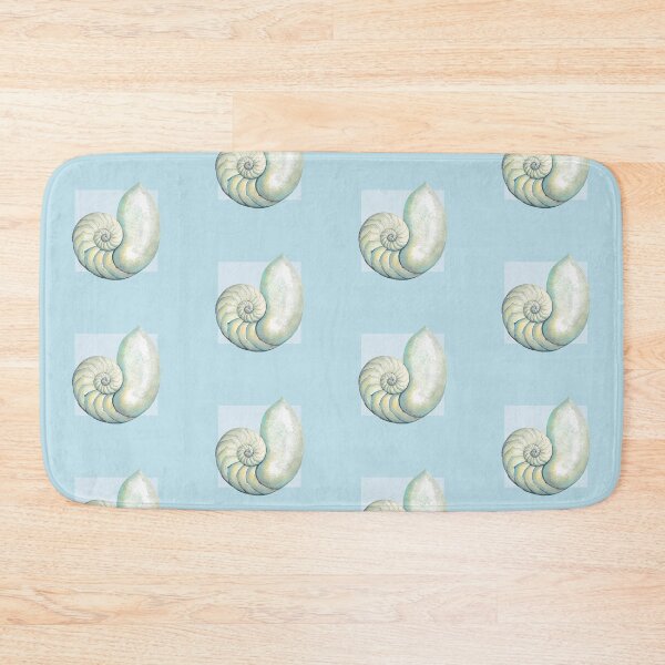Item preview, Nautilus sea shell in light blue designed and sold by LisaLeQuelenec.