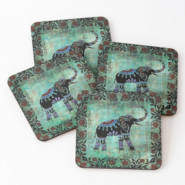 Item preview, Indian Elephant Decorative Asian Floral Art  designed and sold by Inspired Images.