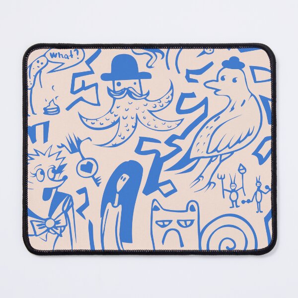 Item preview, blue funny cartoon doodle griffonage scribble designed and sold by ently.