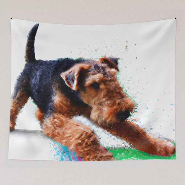 Item preview, Airedale Terrier Playing, charcoal drawing, Ai Generated Art  designed and sold by ACC .
