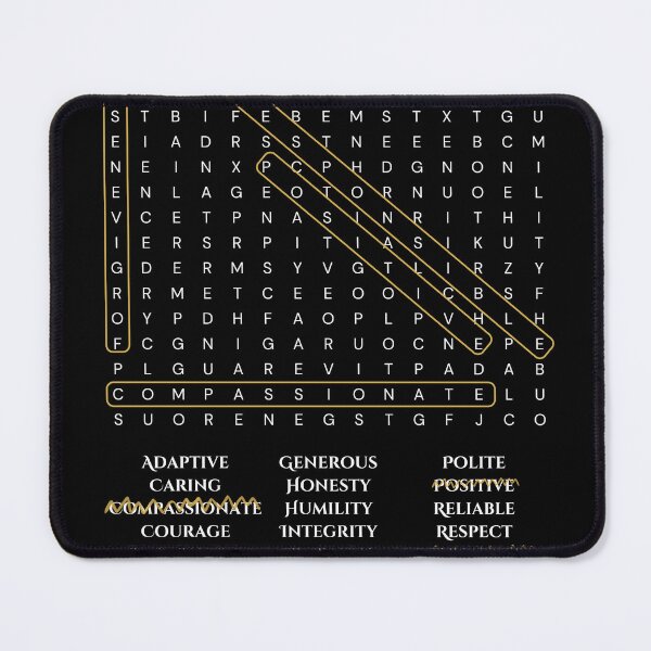 Item preview, Qualities Crossword designed and sold by Glashu.