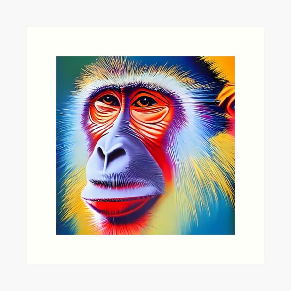 Monkey Face Paint Art Prints for Sale Redbubble